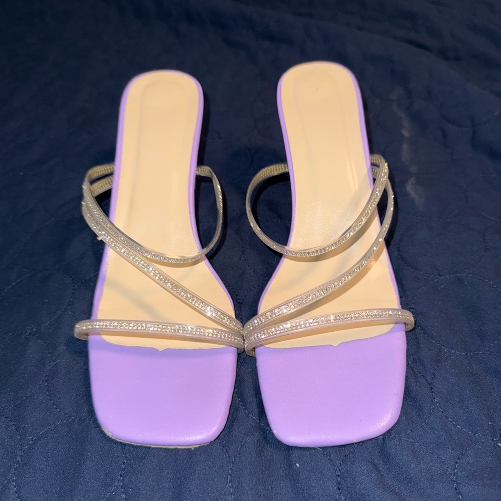 Elegant Lavender Strappy Heels